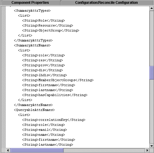 BPE XML display of the Reconcile configuration object