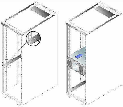 Figure showing rail and rack position of controller tray. 