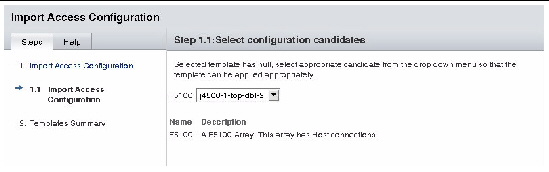 Screen capture of optional configuration candidate selections.