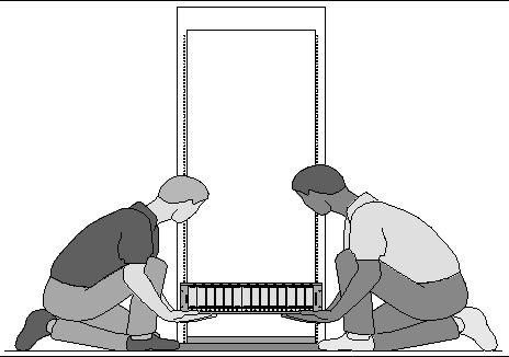 Figure showing the location of the end caps and the outward motion used to remove each end cap from the left and right sides of the tray. 