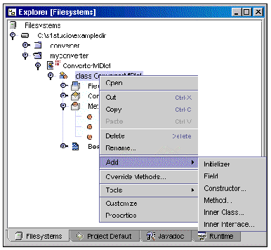 Screenshot of the Explorer window showing the Add Field option.