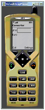 Screenshot showing the Converter application running on the default emulator.