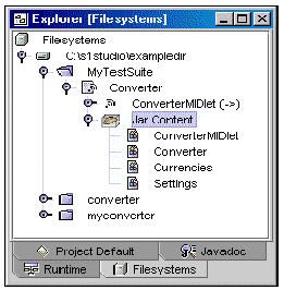 Screenshot showing the Explorer's Filesystems window. 