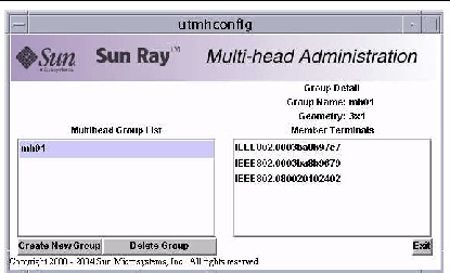 Use utadm and utmh to administer multihead configurations.