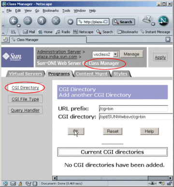 Figure showing the CGI Directory page.