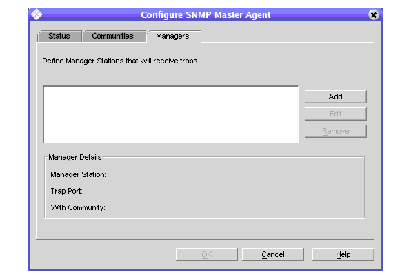 You may modify SNMP managers.