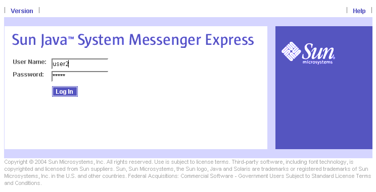 Messenger Express Login Screen