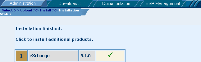 Suite Installer: Successful Installation of eXchange.sar