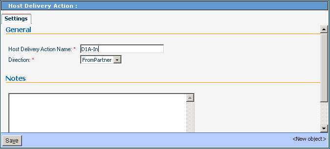 Creating a New Delivery Action