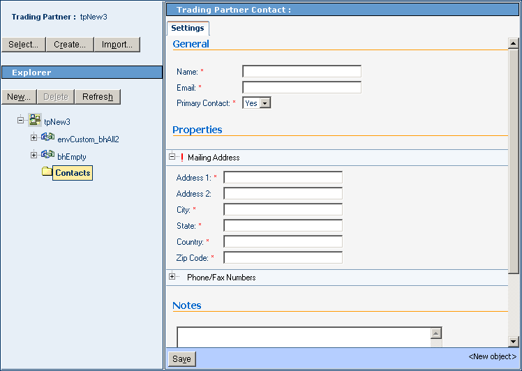 Creating a New TP-Specific Contact