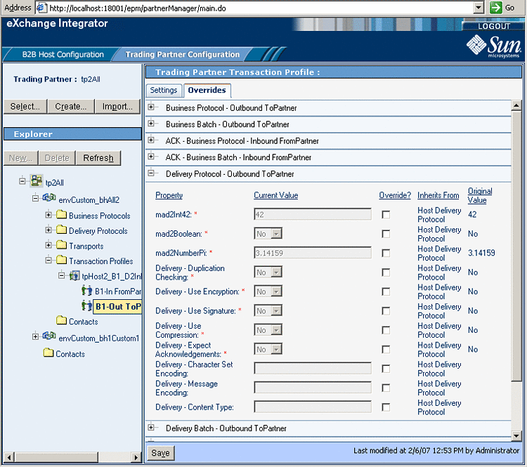 eXchange Trading Partner Configuration