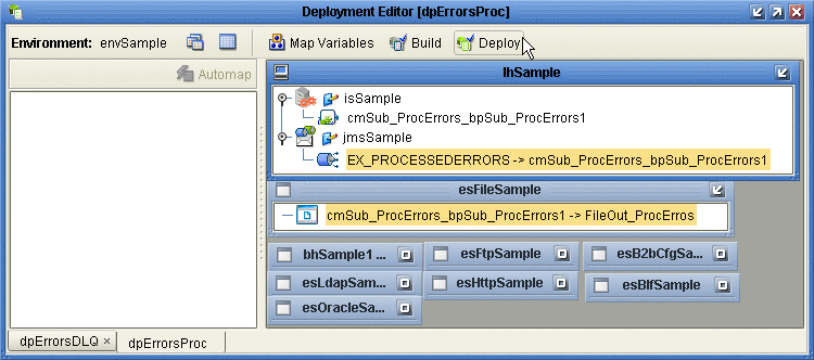 Deployment Profile dpErrorsProc Being Deployed