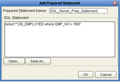 事前定義 SQL ステートメント
