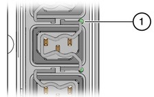 image:Graphic showing the AC power connector LED.