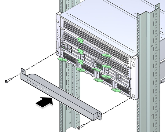 image:Ilustration showing how to install the front shipping bracket assembly.