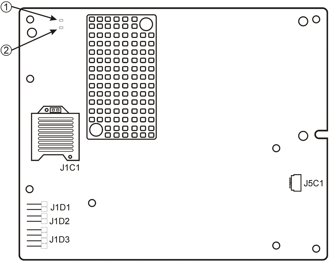 image:Figure that shows the HBA LEDs.