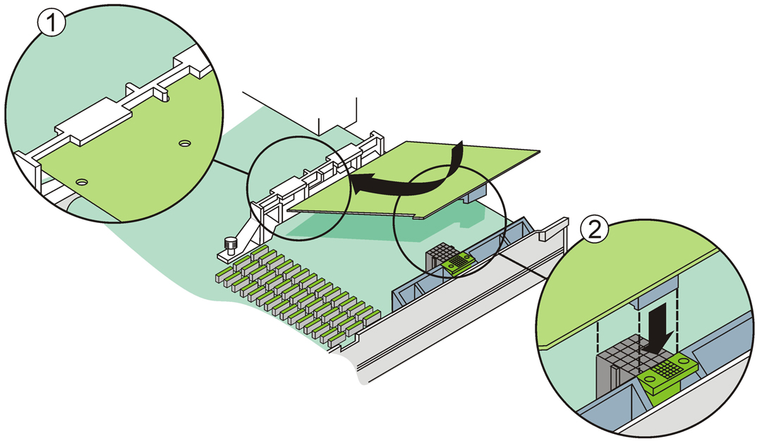 image:Figure showing how to install the HBA.