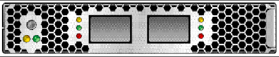 The figure shows the HBA's LEDs and Attention button.