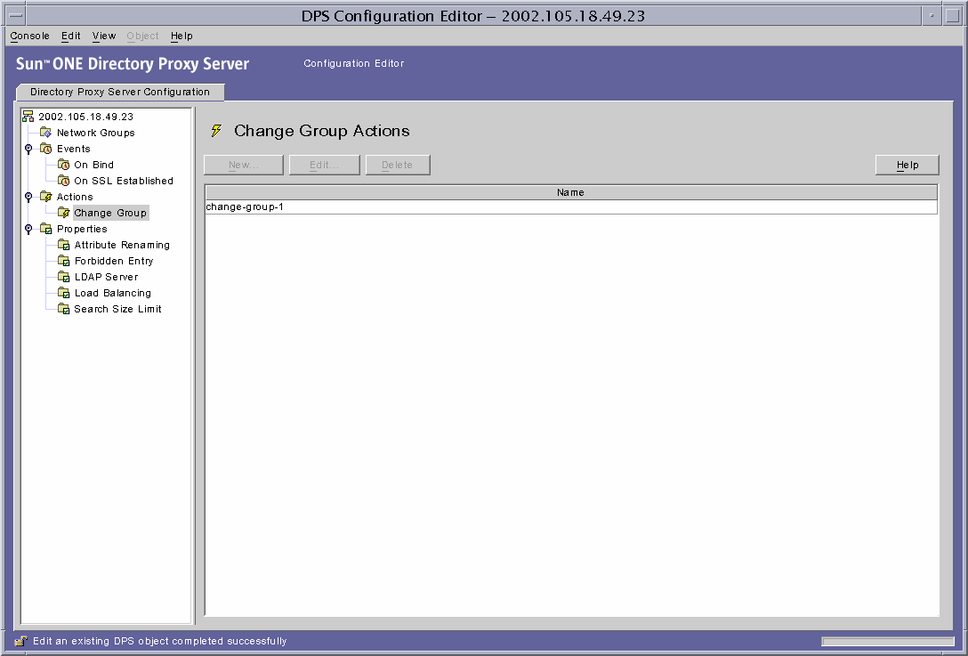 Directory Proxy Server �׷� ���� �۾� â
