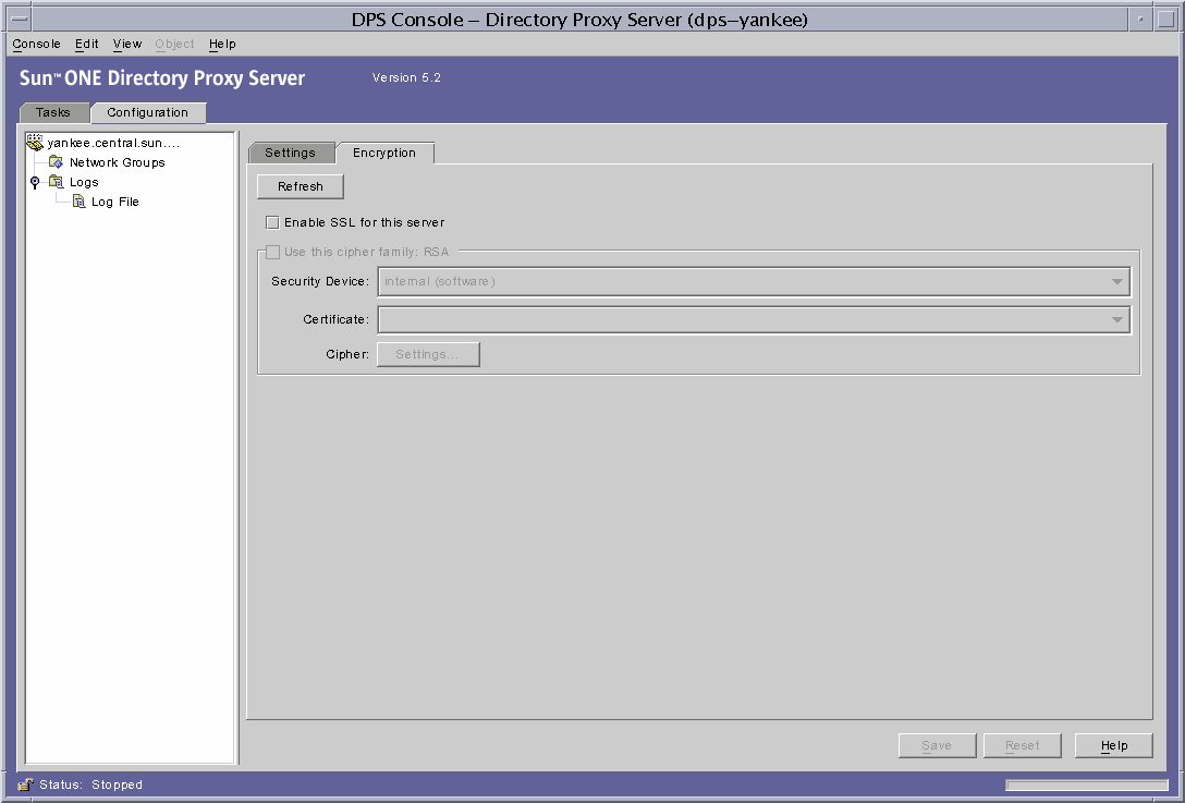 Directory Proxy Server ̨ SSL/TLSѡ
