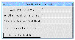 Dynamic display for example hierarchy with 55% position attachment set for the TextField and Text widgets.