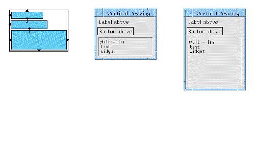 Screenshots illustrating an expanding bottom widget.