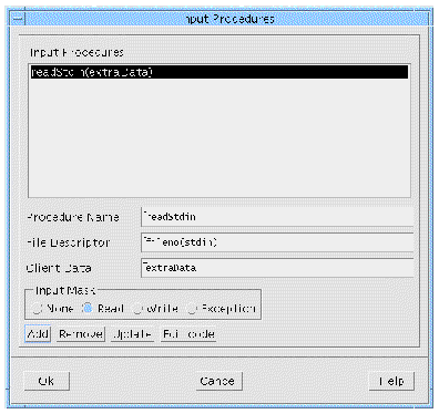 Screenshot of Input Procedures dialog.