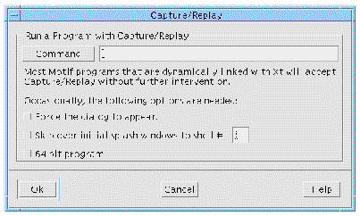 The Capture/Replay Application Prompt dialog.