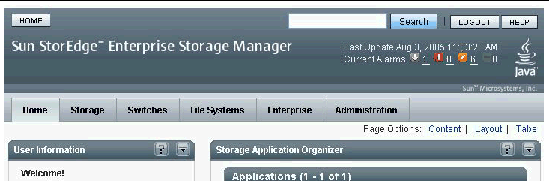 Screen capture of the Page Options links.