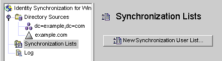 Click the New Synchronization User List button to create
a new SUL.