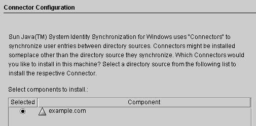 Select a connector to install.