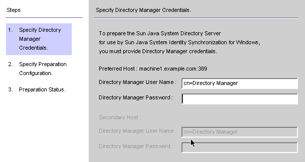 Enter your Directory Manager credentials.
