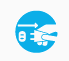 A hand shown holding an electircal cord with an arrow indicating its removal from a wall outlet (power source). This icon is used throughout the manual to inform the user of those times when the monitor's power cord should be disconnected from a power source.