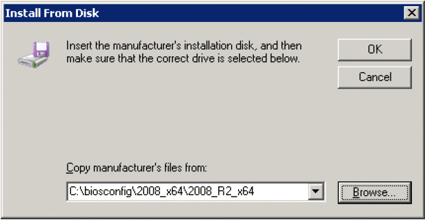Hardware Wizard screen asking to install the disk.