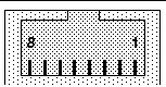 Diagram of a serial connector, showing its 8 pins.