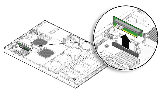 Figure showing removal of the PCIe riser.