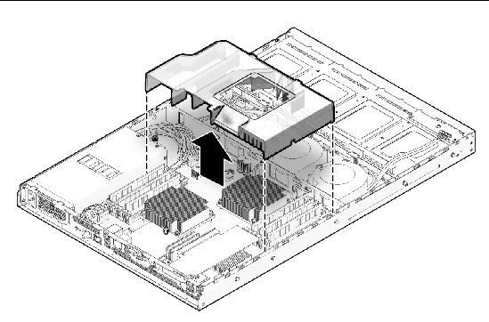 Figure showing removal of the air duct.