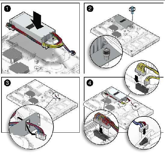 Figure showing installation of the power supply.