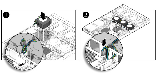 Figure showing installation of a blower module.