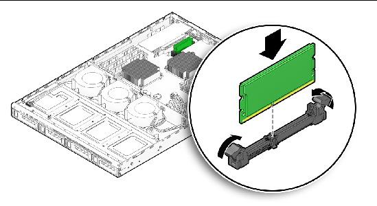 Figure showing installation of a flash memory module.