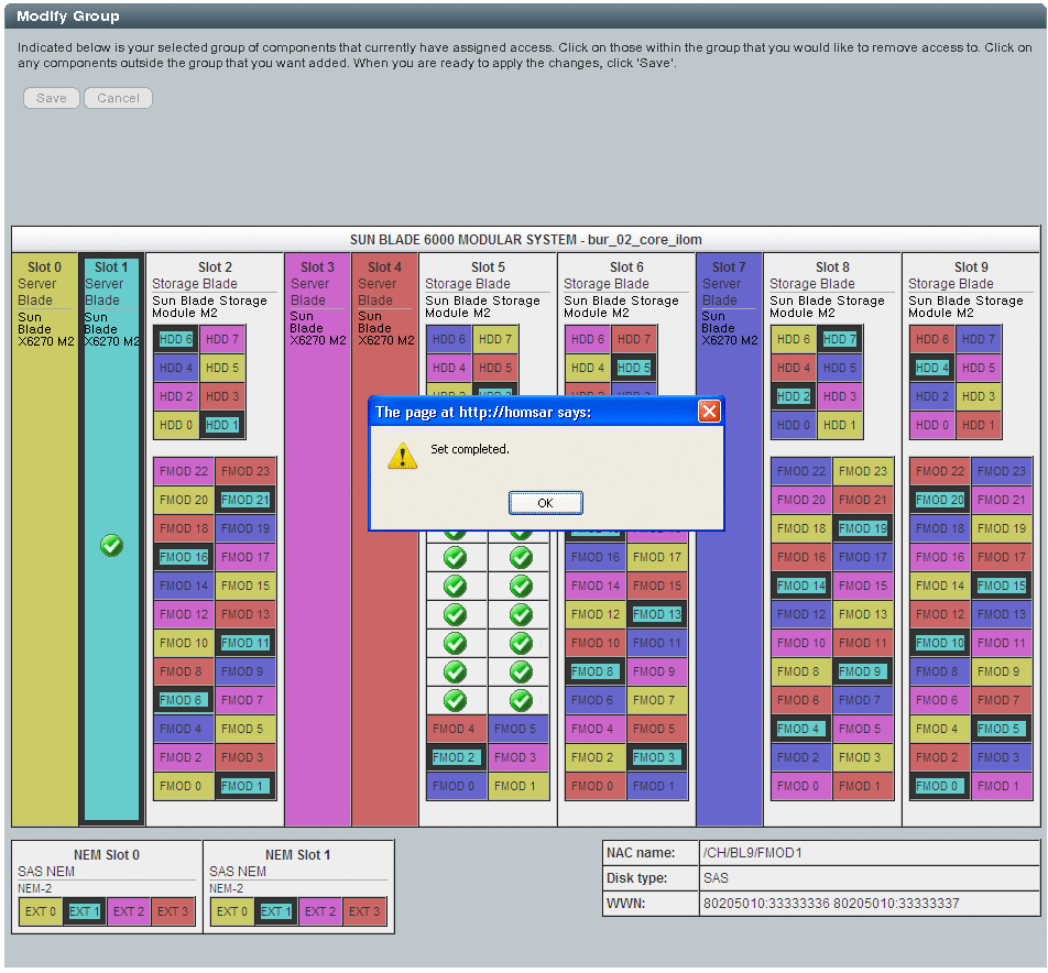 「Set Complete」ダイアログボックスを示す図。