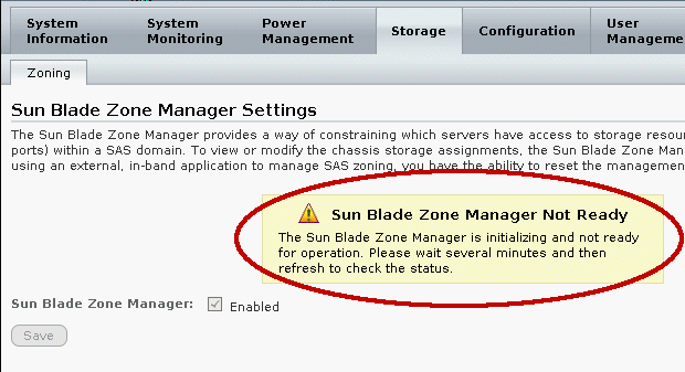 Zone Manager 服务联机之前 Web 界面的显示内容。 Zone Manager 服务联机之前 Web 界面的显示内容。
