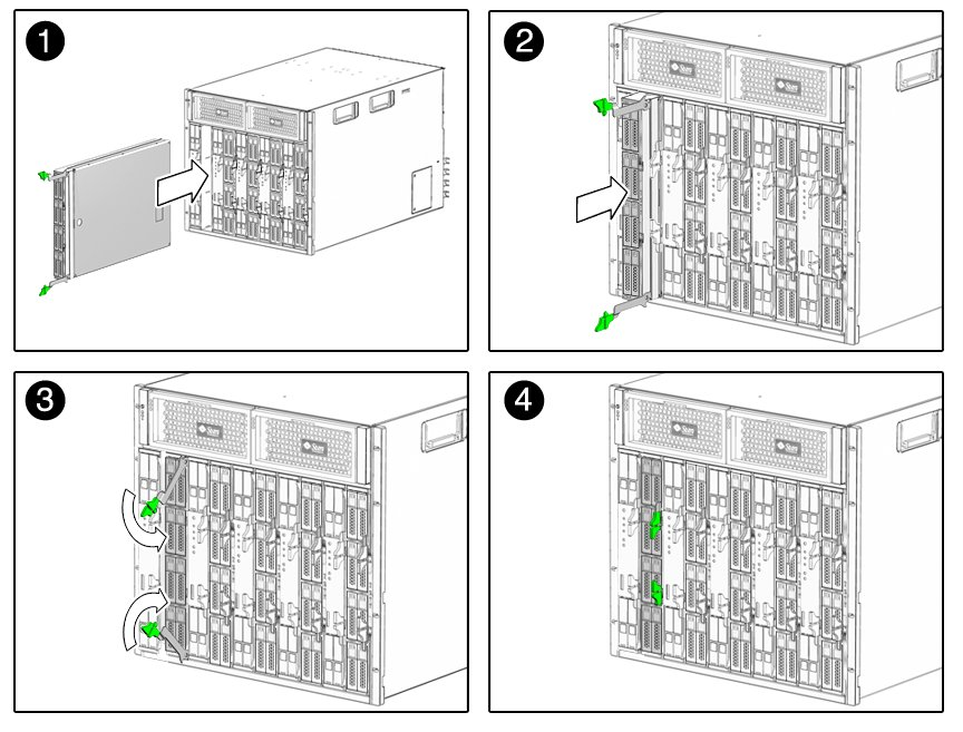 image:Graphic showing insertion of the storage module into the chassis.