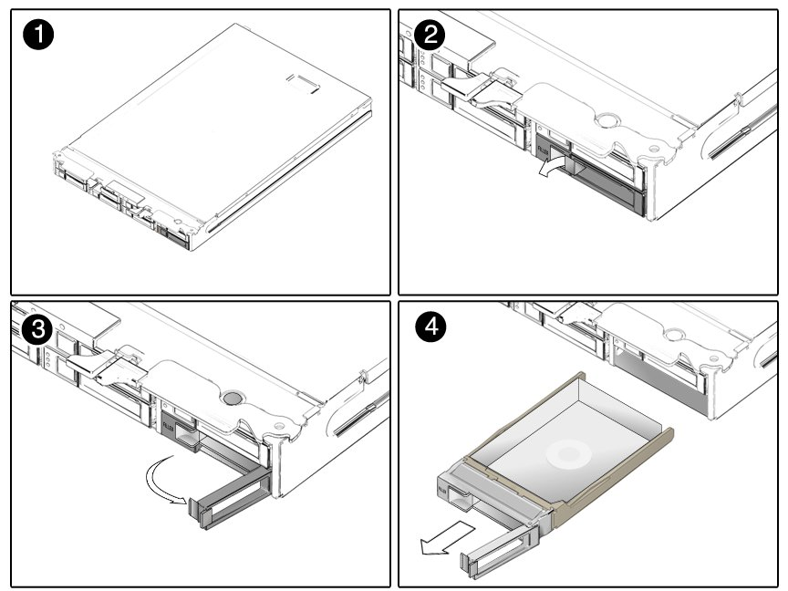 image:Graphic showing the removal of a disk filler panel.