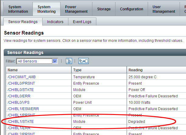 image:Graphic showing a storage module STATE as degraded.