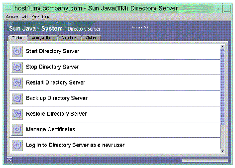 Directory Server console for server instance.