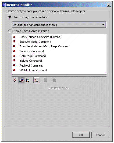 This figure shows the Command Descriptor Property Editor. 