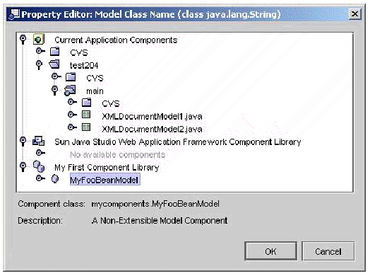 This figure shows the non-extensible Model component browser. This figure shows the non-extensible ContainerView component browser. This figure shows the non-extensible Command component browser. 