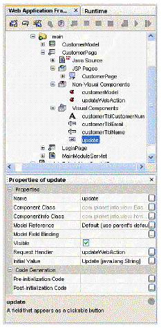 This figure shows the Non-Visual Components node with the Command Descriptor property set.