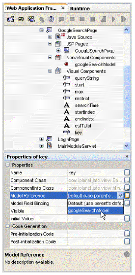 This figure shows the Basic Hidden Field renamed as key.